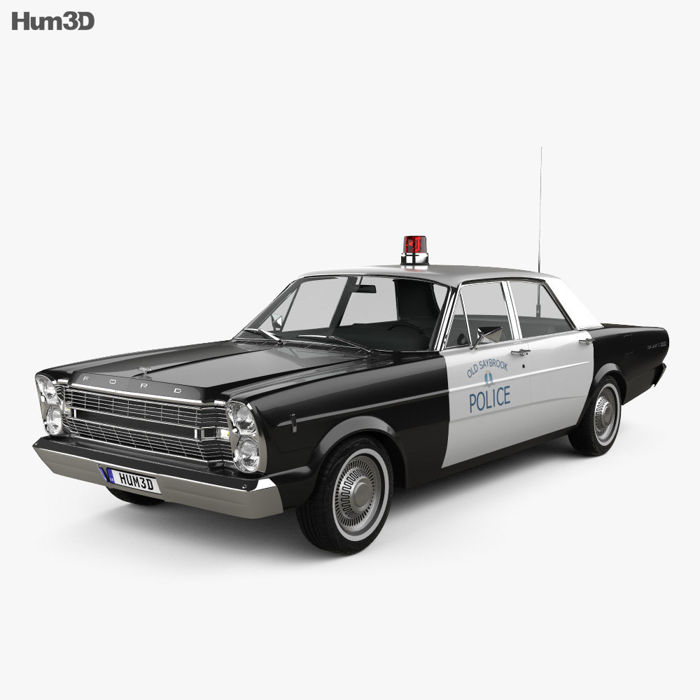 Ford Galaxie 500 Polizia 1966 Modello 3D