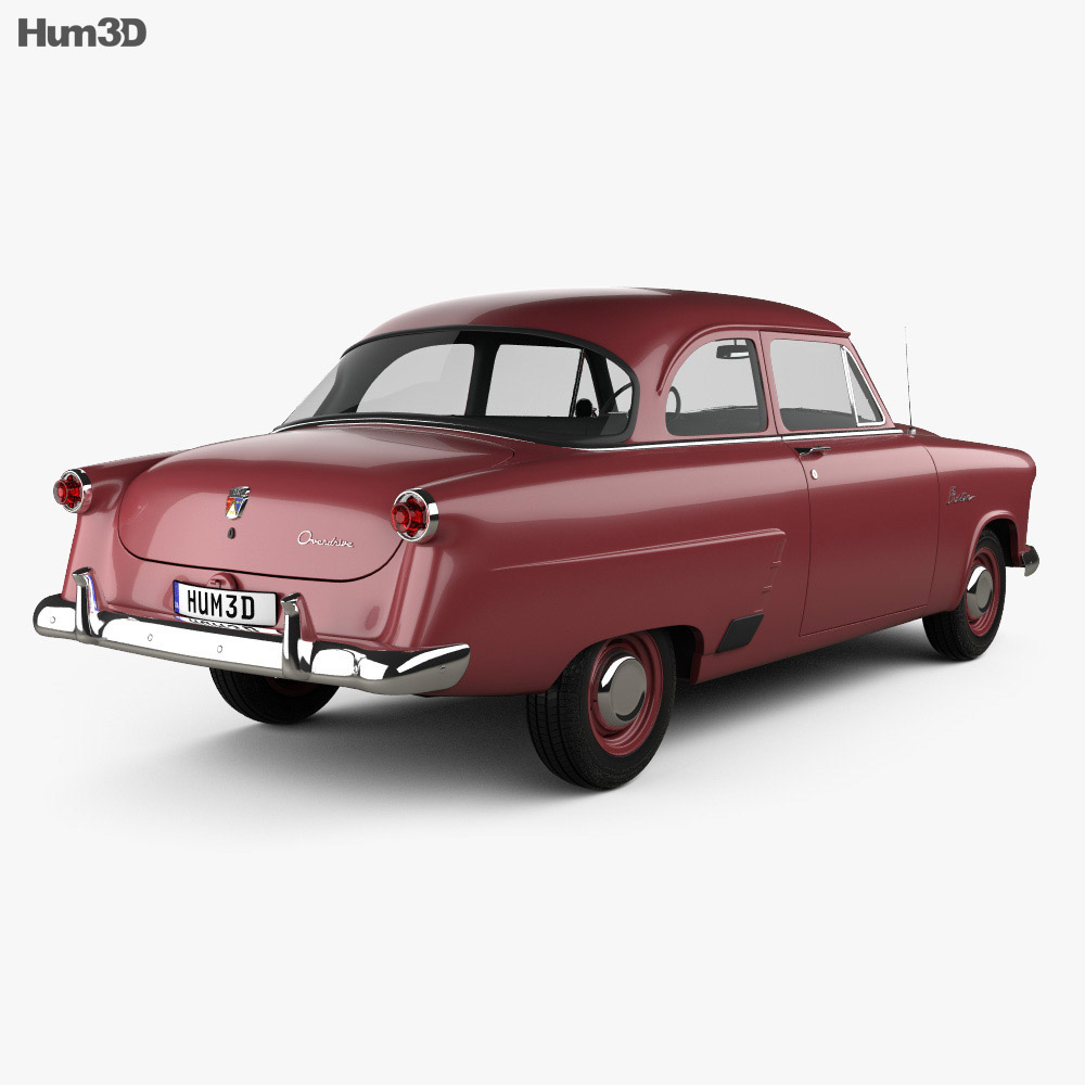 Ford Mainline (70A) Tudor sedan 1952 3D-Modell Rückansicht