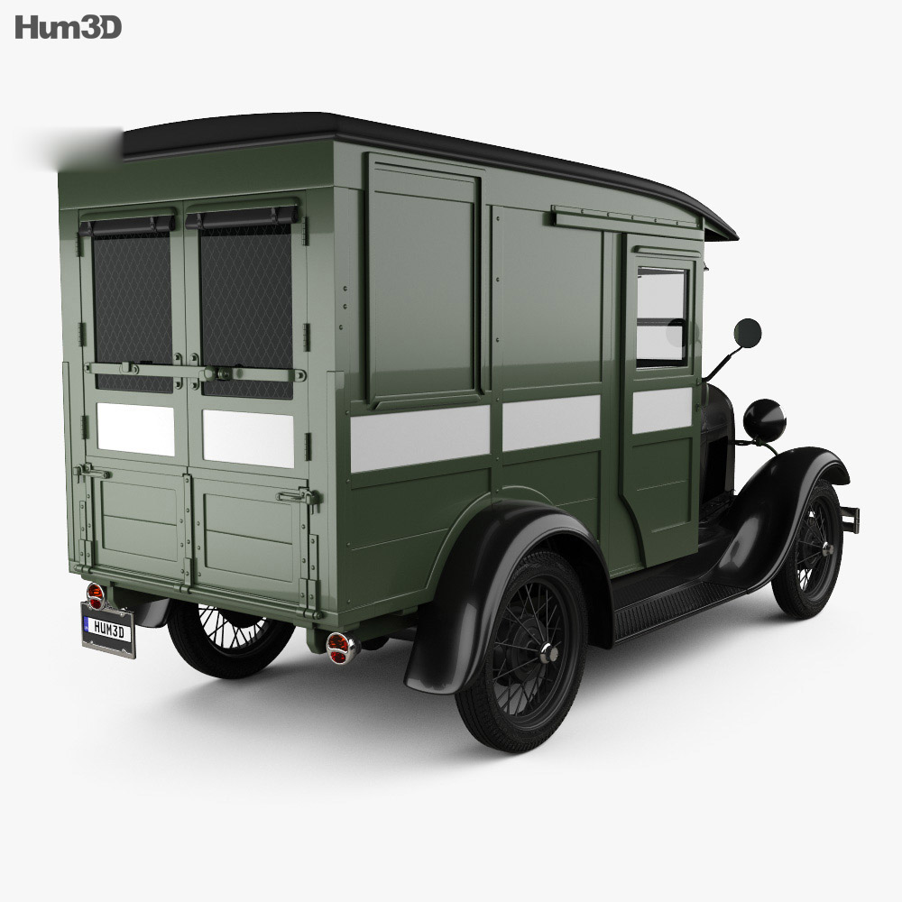 Ford Model A Delivery Truck 1931 3d model back view