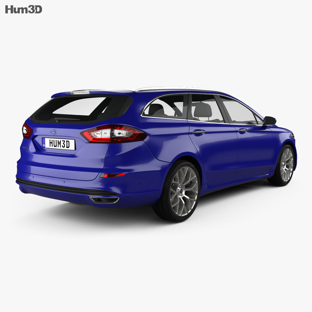Ford Mondeo wagon 2016 3d model back view