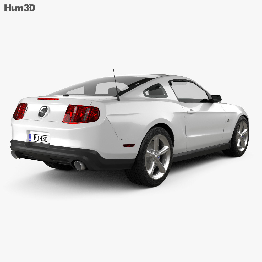Ford Mustang GT 2012 3d model back view