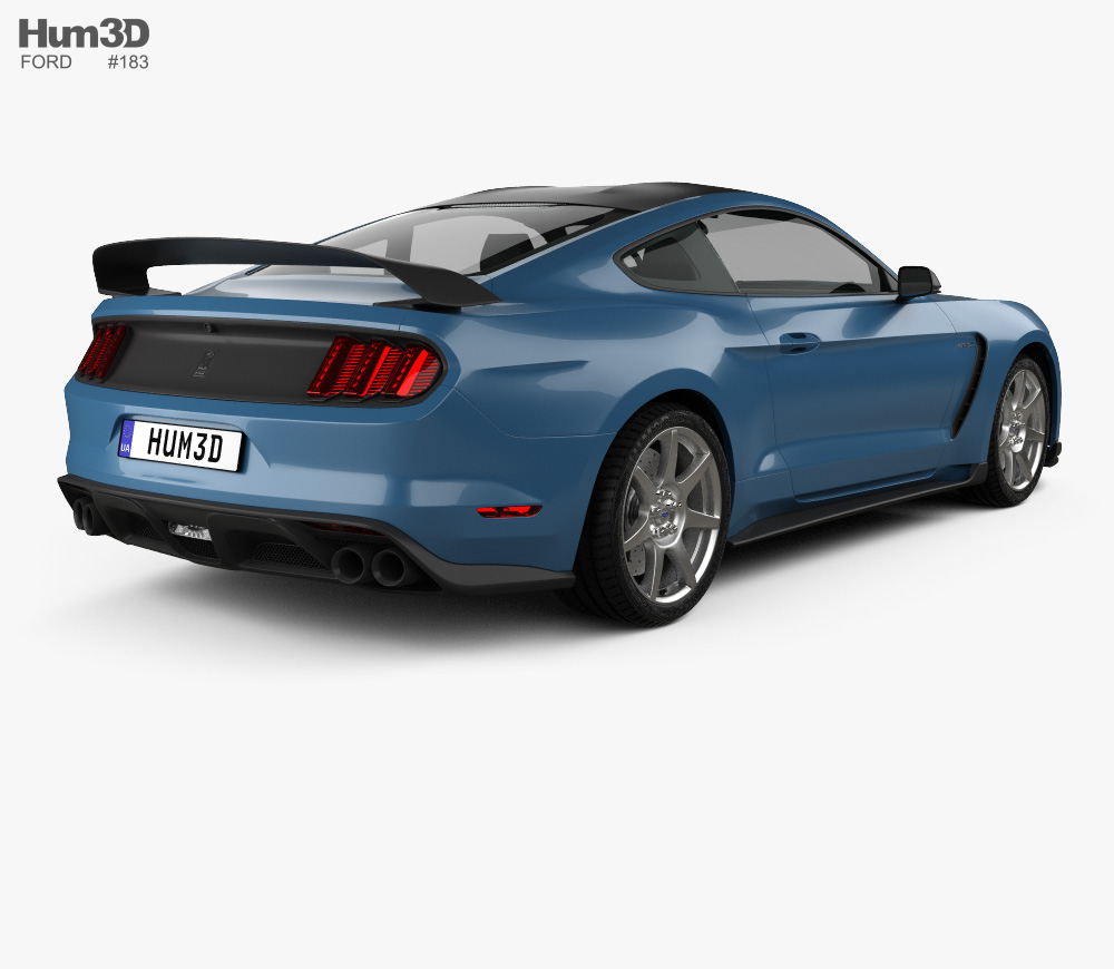 Ford Mustang (Mk6) Shelby GT350R 2019 3D模型 后视图