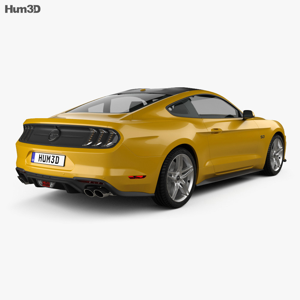 Ford Mustang GT EU-spec coupe 2020 3d model back view