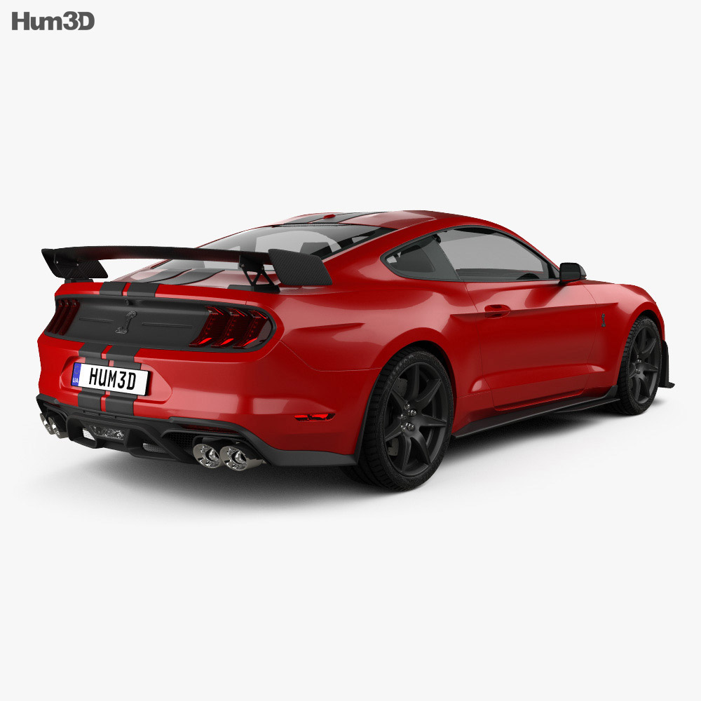 Ford Mustang Shelby GT500 coupe 2020 3d model back view