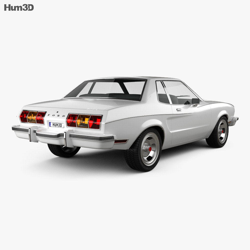 Ford Mustang coupe 1974 3d model back view