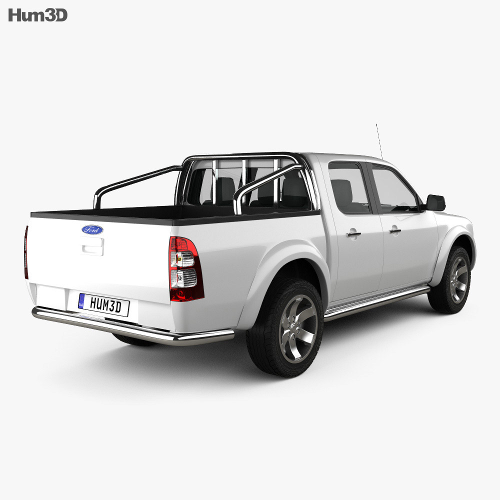 Ford Ranger Double Cab 2006 3d model back view
