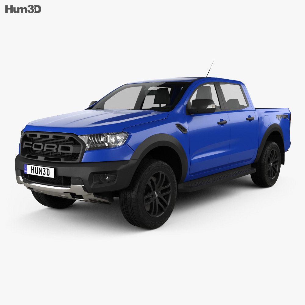 Ford Ranger Double Cab Raptor 2018 3d Model