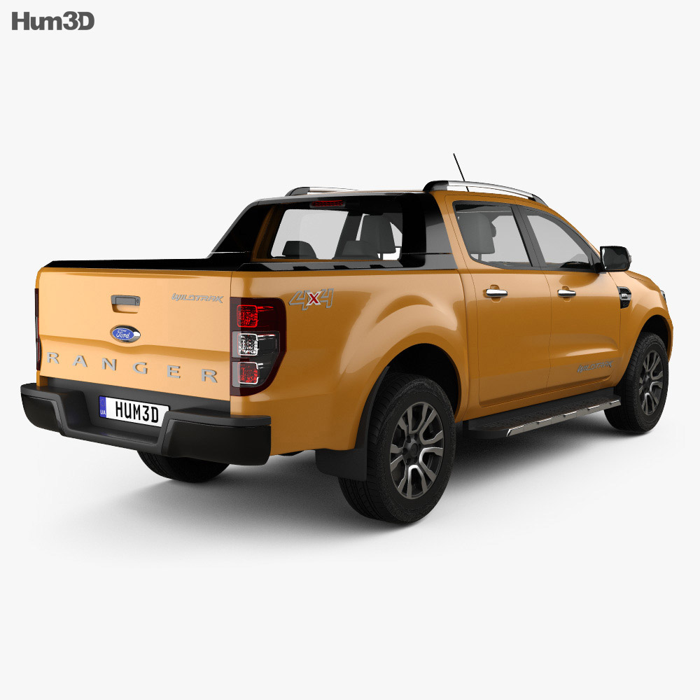 Ford Ranger Double Cab Wildtrak 2019 3d model back view