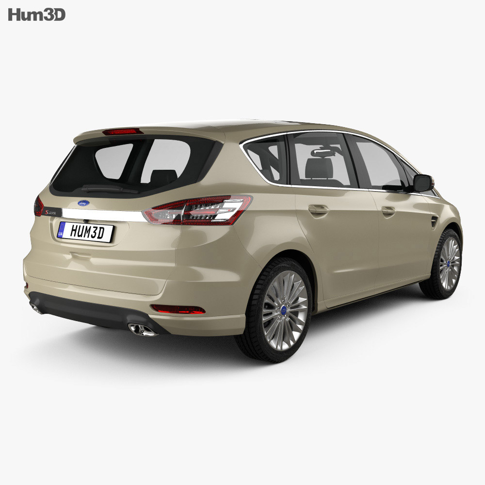 Ford S-Max 2017 3d model back view