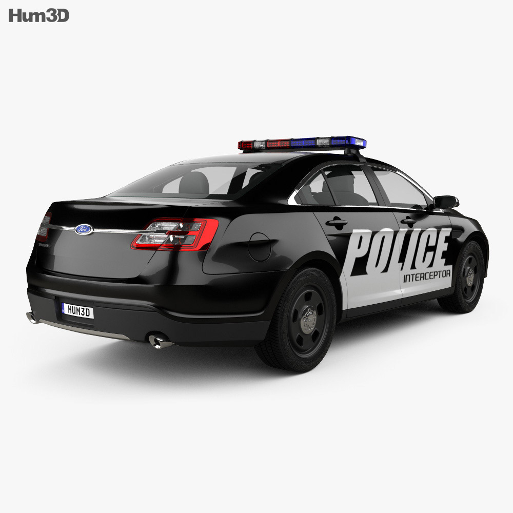 Ford Taurus 警察 Interceptor セダン 2013 3Dモデル 後ろ姿