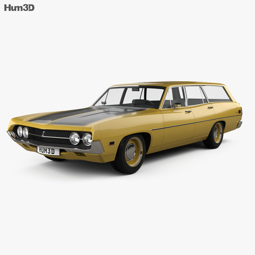 Ford Torino 500 Station Wagon 1971 3D model - Vehicles on Hum3D