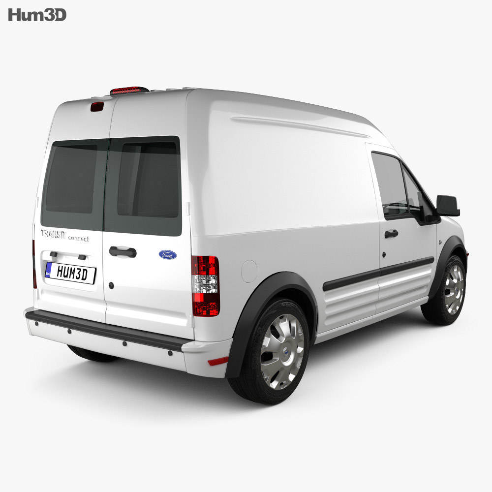 Ford Transit Connect LWB 2014 3D模型 后视图