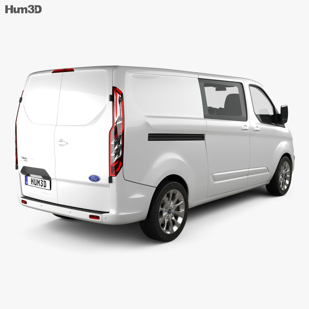 Ford Transit Custom Crew Van LWB 2015 3D-Modell Rückansicht