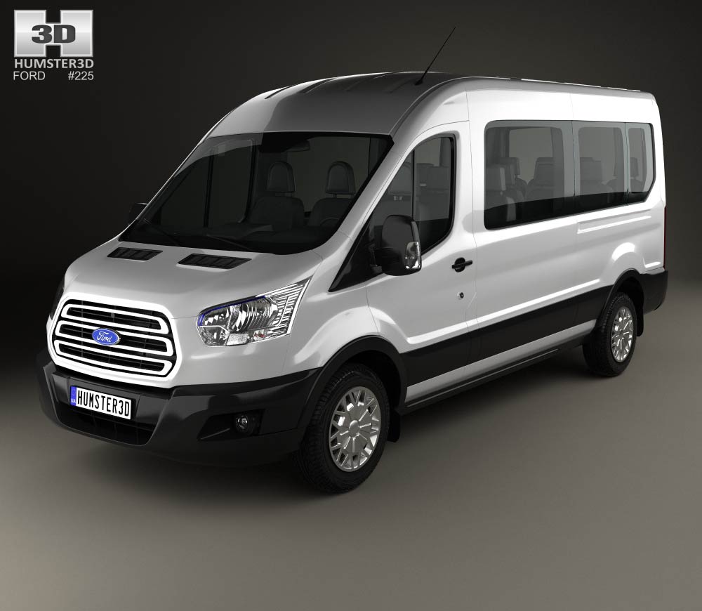 Ford Transit Minibus 2014 3D model - Hum3D