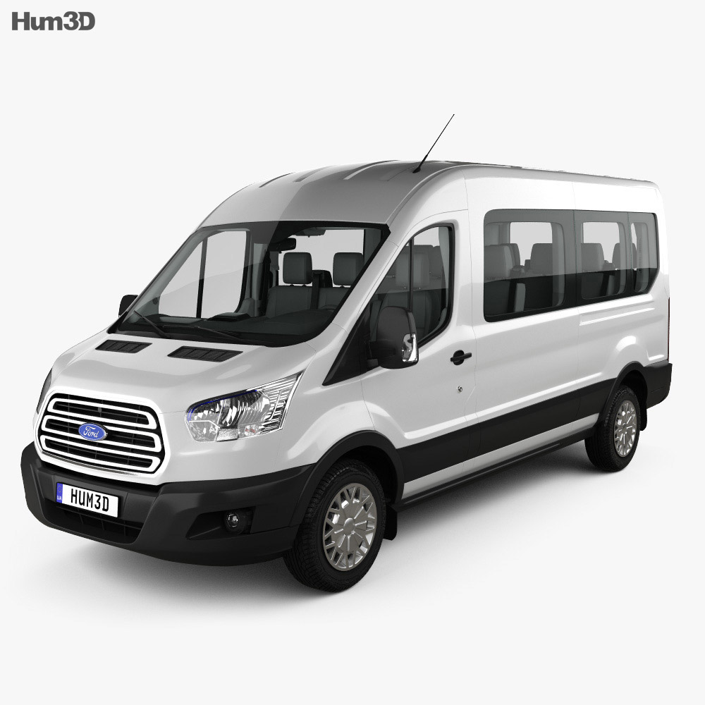 Ford Transit Passenger Van L2h2 With Hq Interior 2014 3d Model