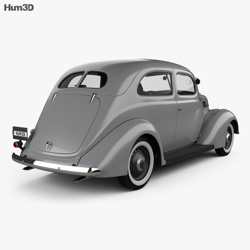 Ford V8 Model 78 Standard (78-700A) Tudor 세단 1937 3D 모델  back view
