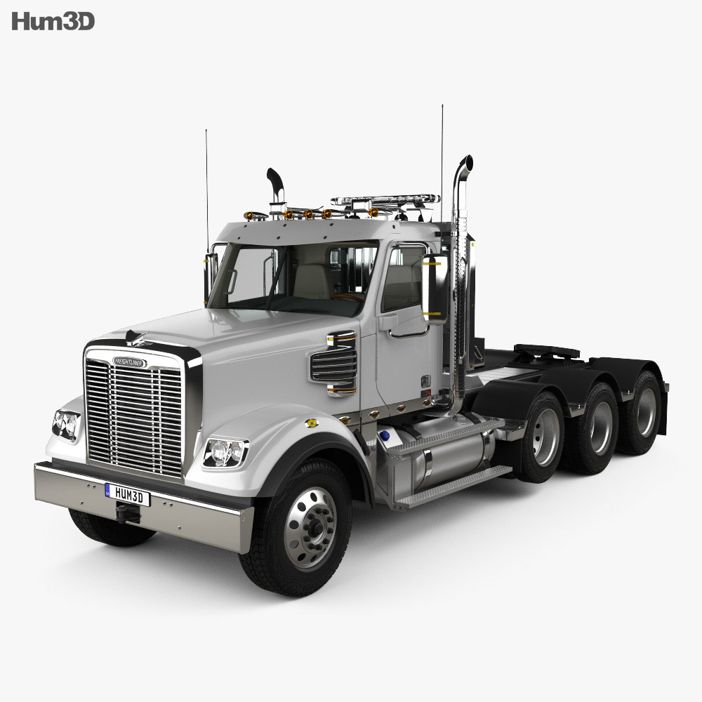 Freightliner 122SD SF Day Cab Tractor Truck with HQ interior 2018 3d model