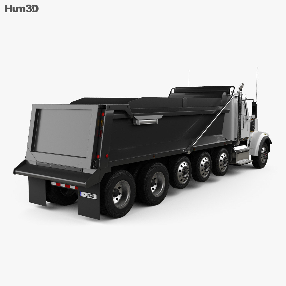 Freightliner 122SD SF Dump Truck 6-axle 2018 3d model back view
