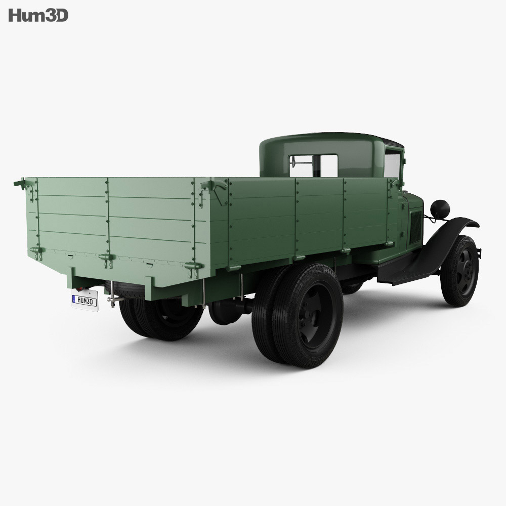 GAZ-AA Flatbed Truck 1932 3d model back view