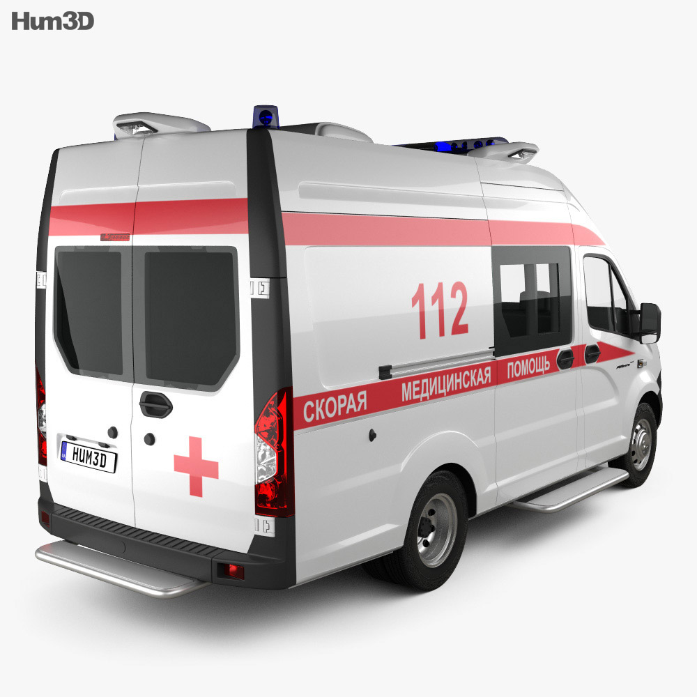 GAZ Gazelle Next 救护车 Luidor 2018 3D模型 后视图