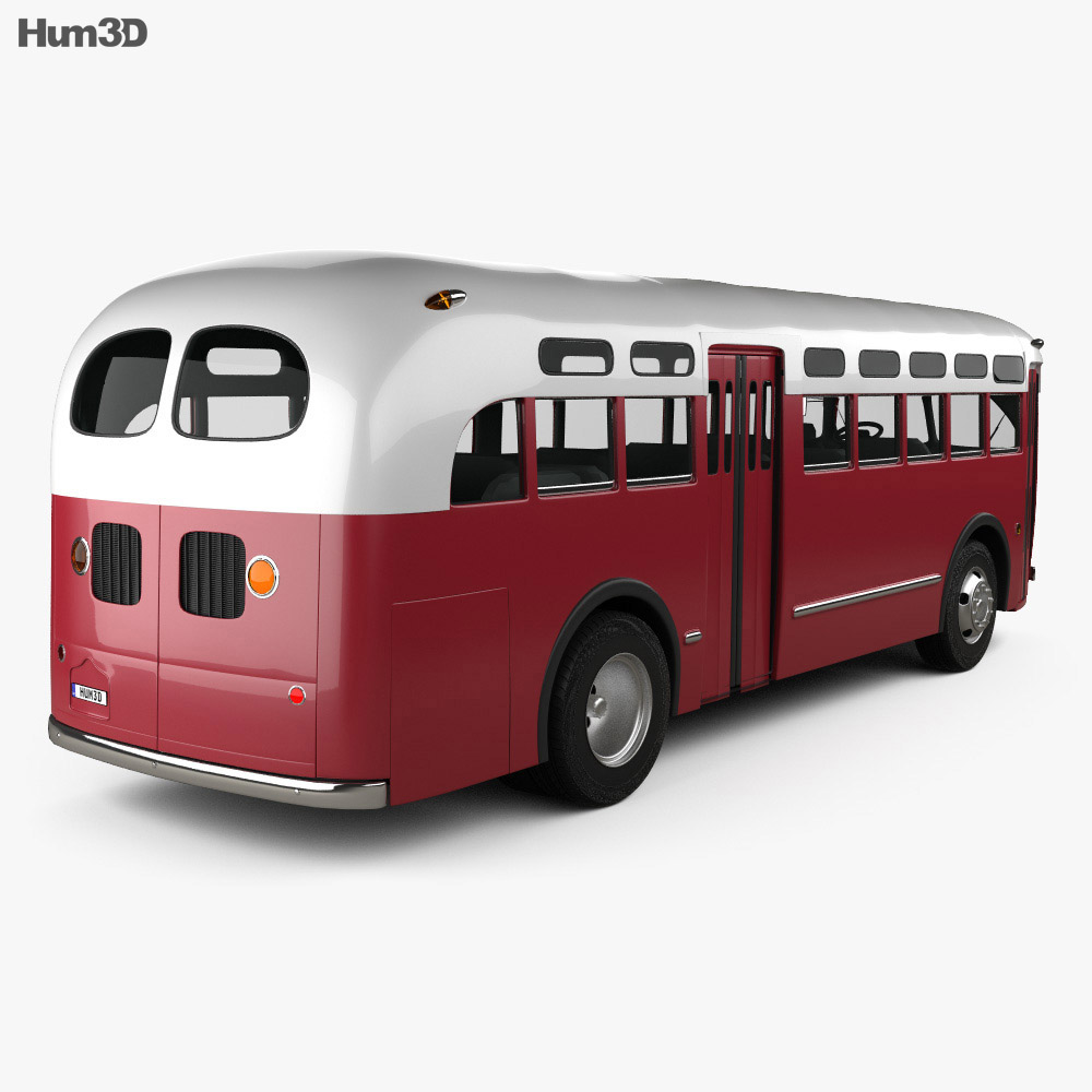 GM Old Look Transit Bus 1953 3d model back view