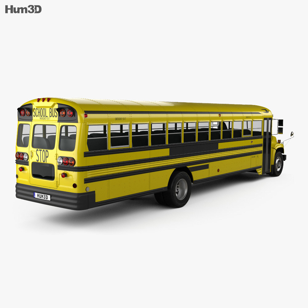 GMC B-Series School Bus 2000 3d model back view