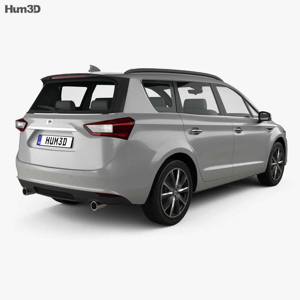 Generic minivan 2018 3d model back view