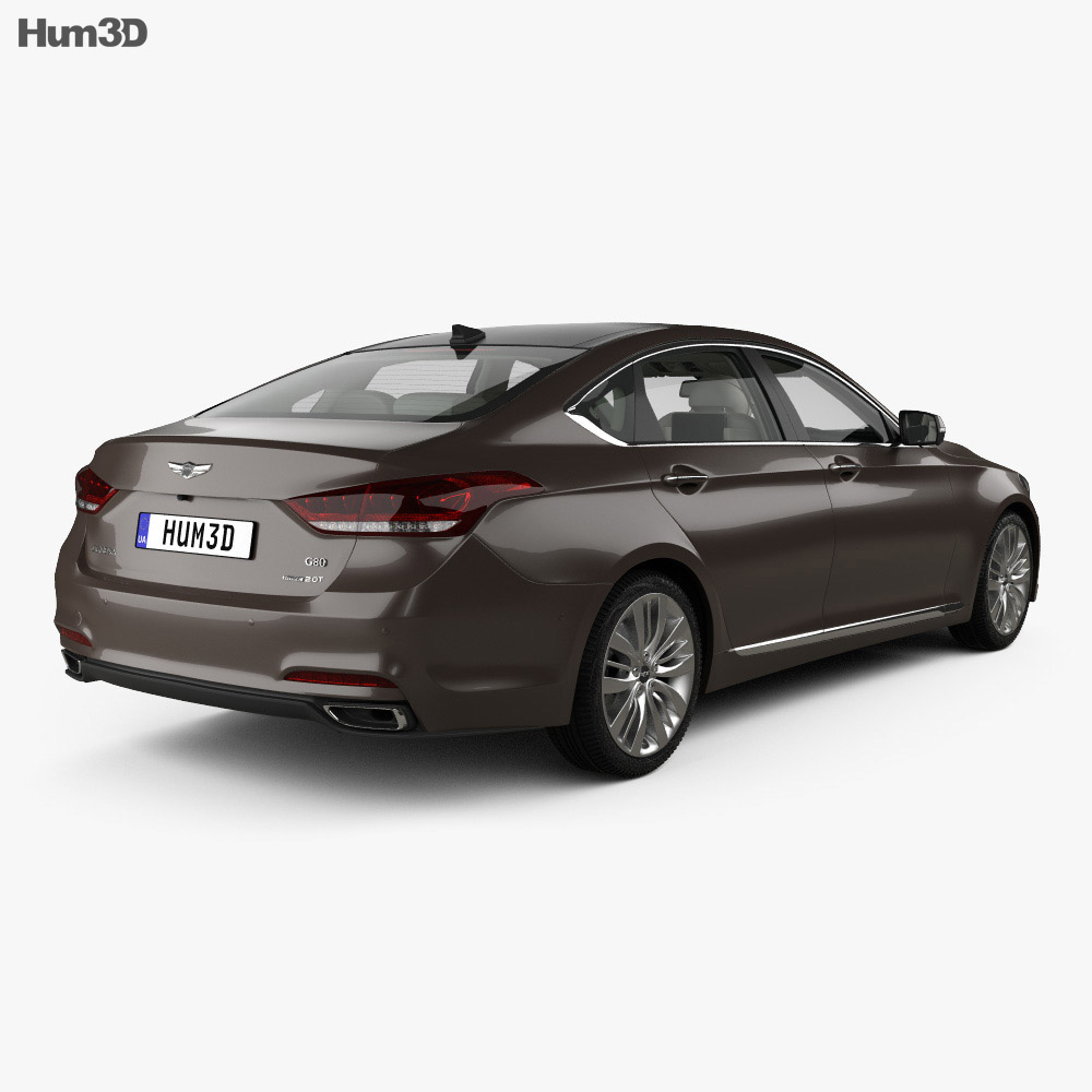 Genesis G80 with HQ interior 2020 3d model back view