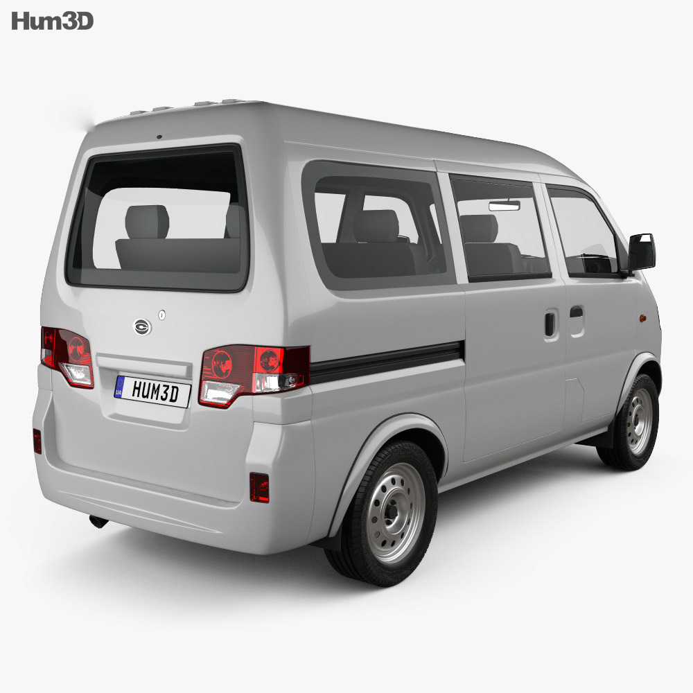 Gonow Minivan 2022 3d model back view