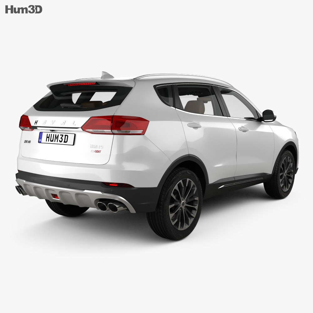 Great Wall Haval H6 with HQ interior 2021 3d model back view