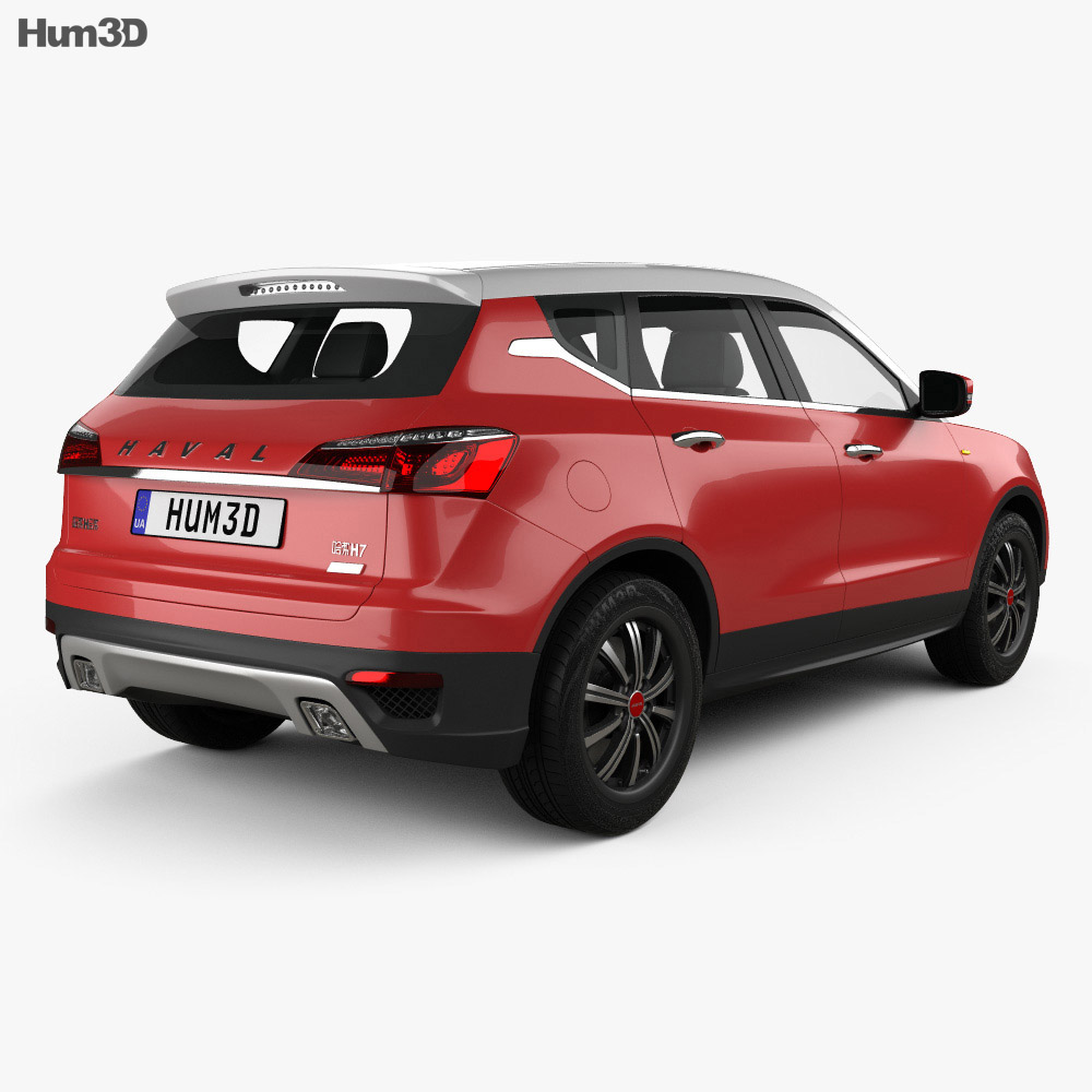 Great Wall Haval H7 2017 3d model back view