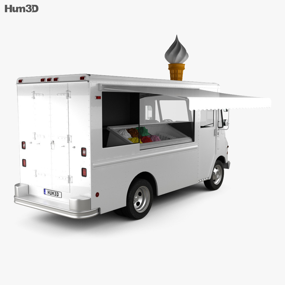 Grumman Kurbmaster Ice Cream Van 2020 3D 모델  back view
