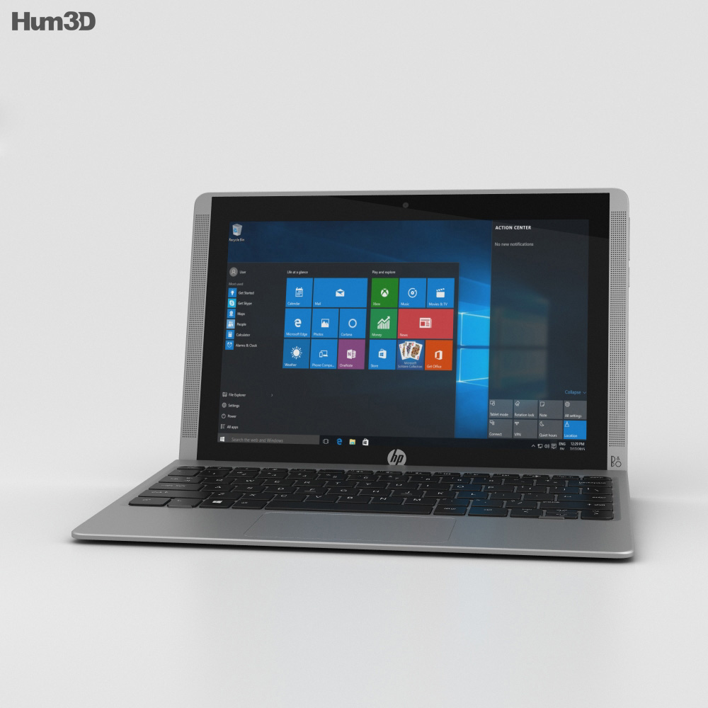 HP Pavilion x2 10t Turbo Silver 3D 모델 