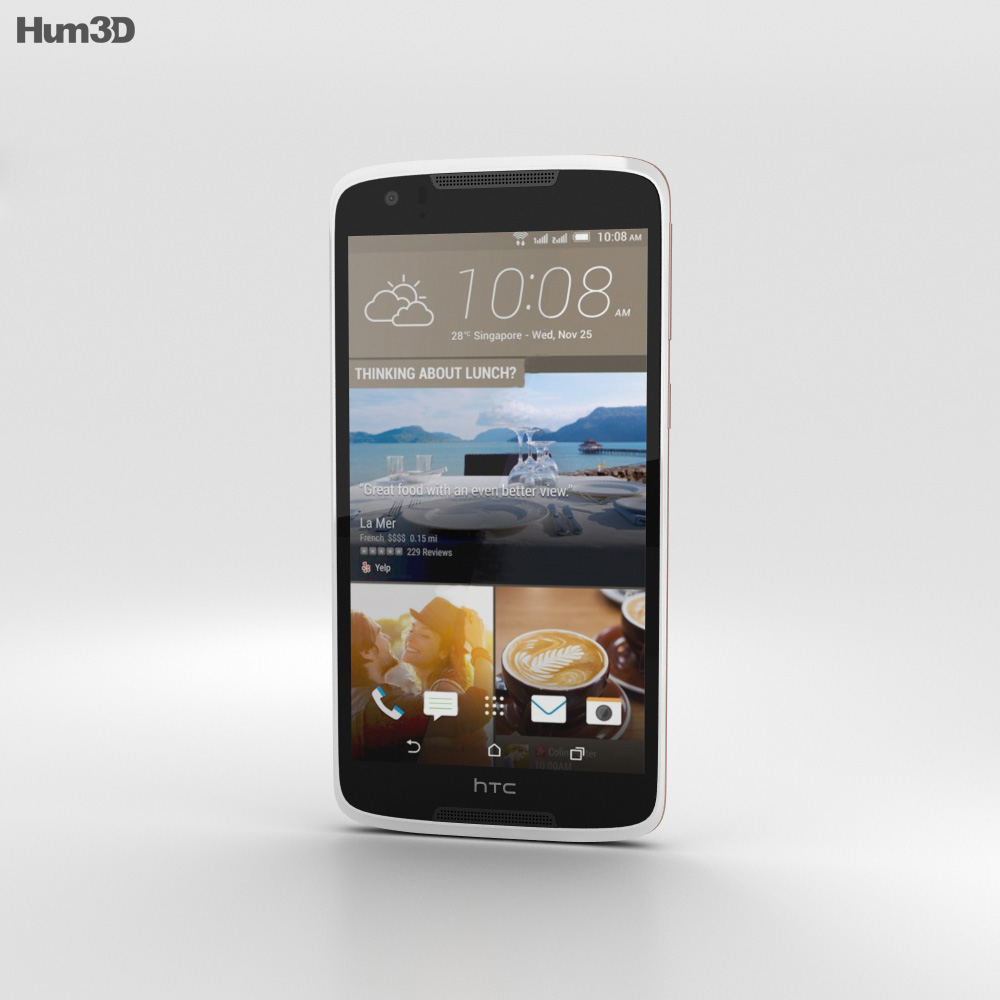 HTC Desire 828 Dual Sim Pearl White 3d model
