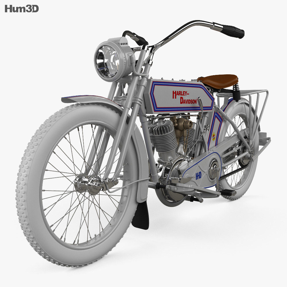 Harley-Davidson 10F with HQ dashboard 3D模型