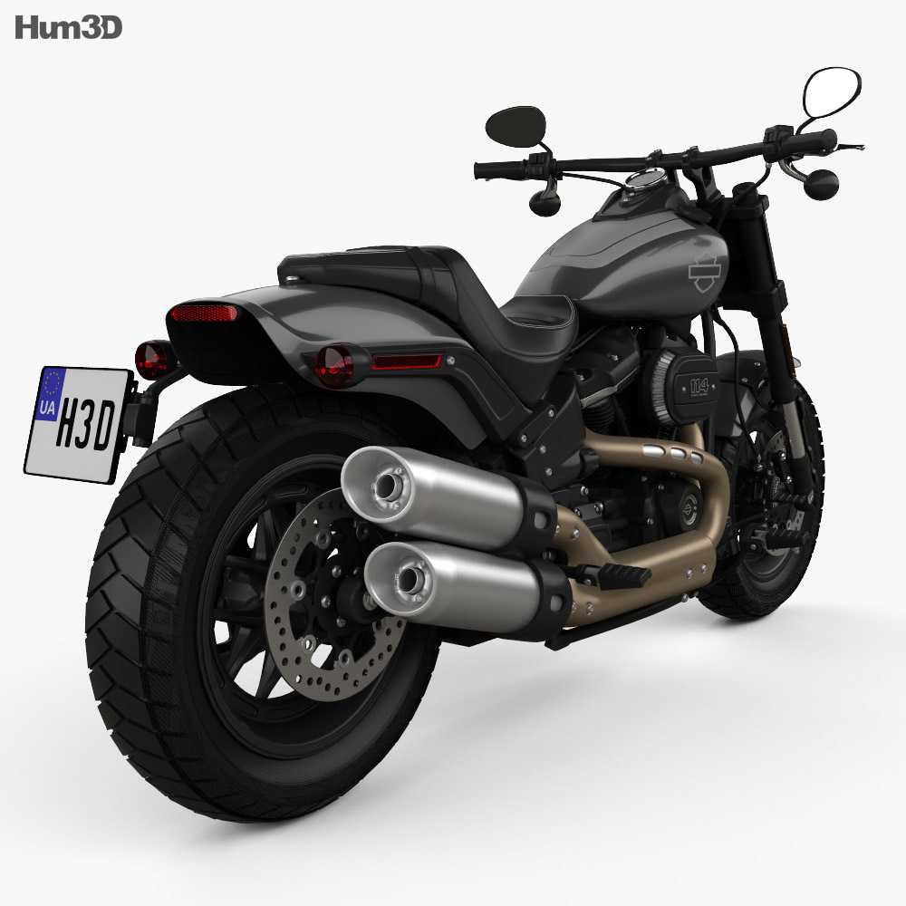 Harley-Davidson FXFB Fat Bob 114 2018 Modelo 3D vista trasera