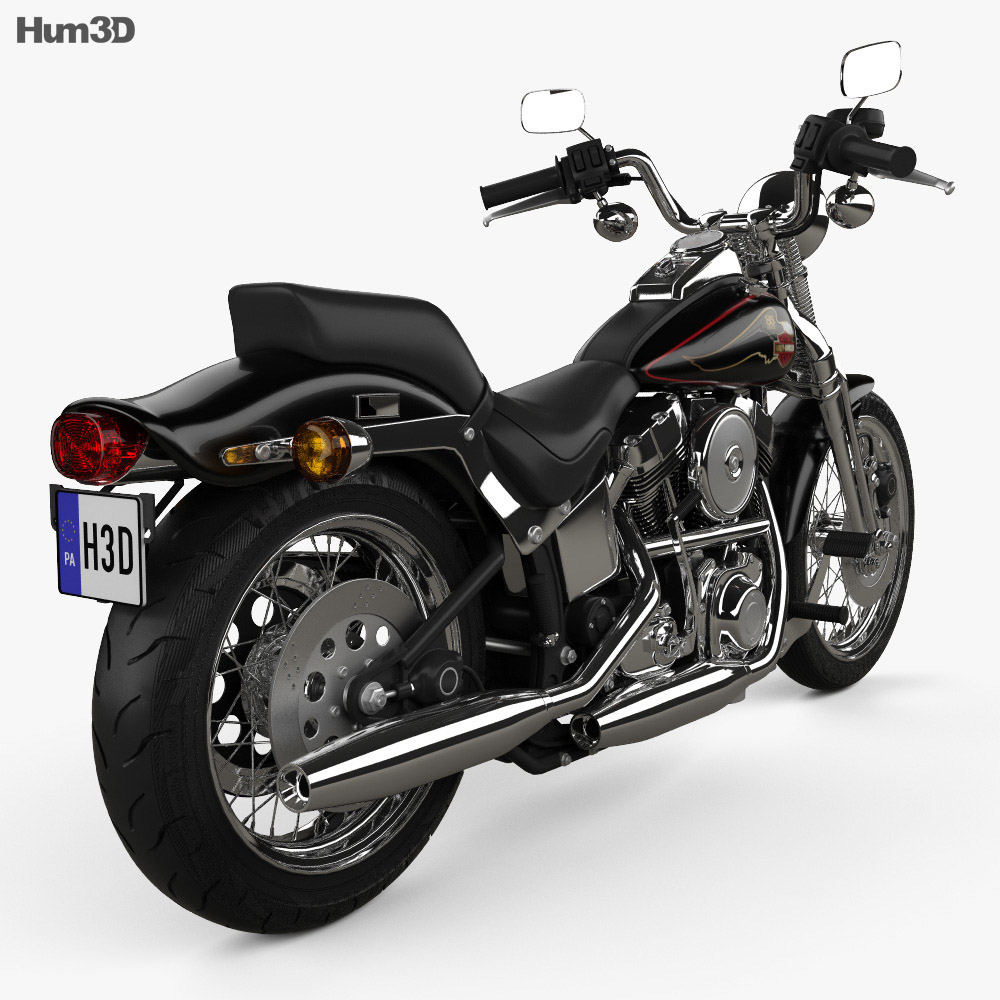 Harley-Davidson FXSTS Springer Softail 1988 3D-Modell Rückansicht