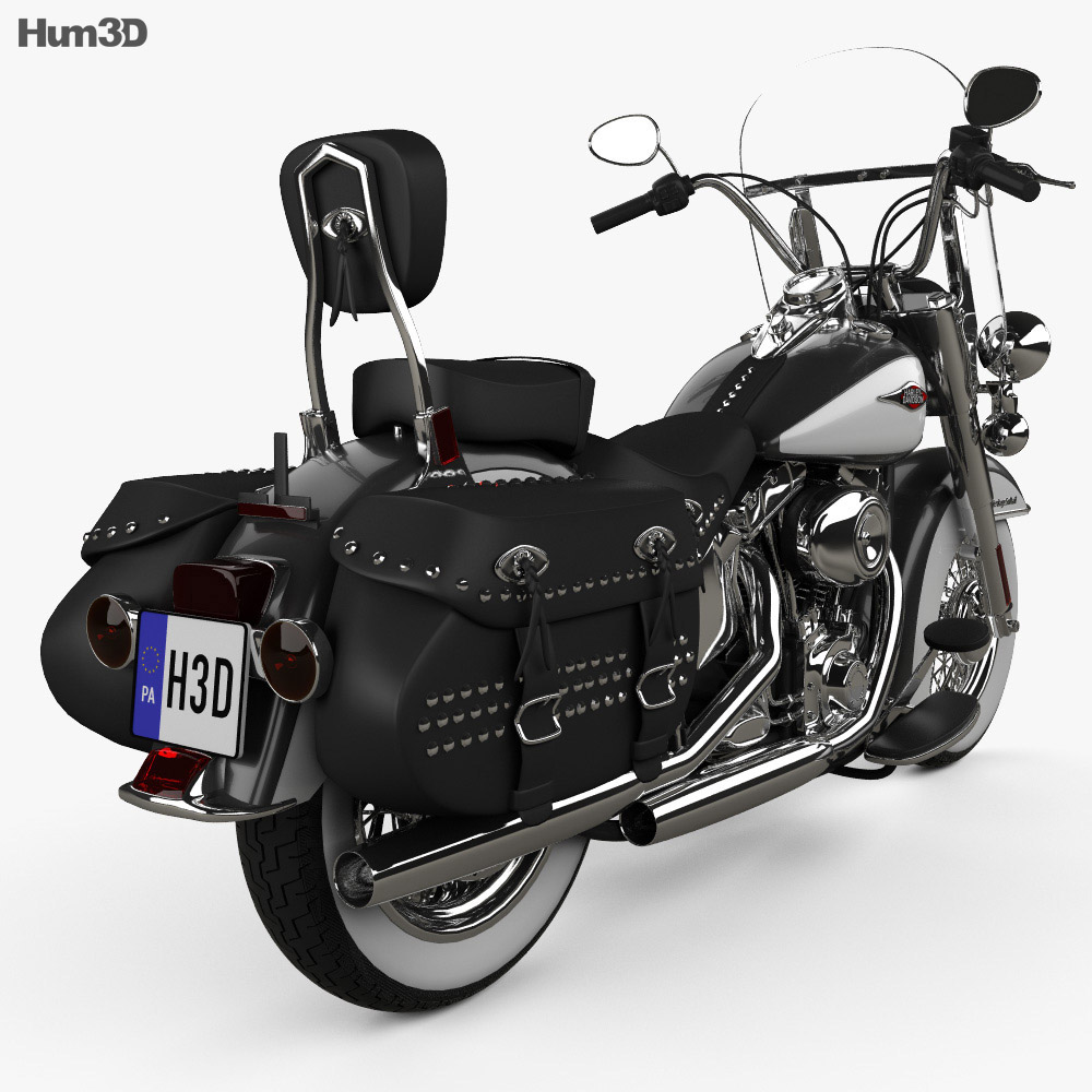 Harley-Davidson Heritage Softail Classic 2012 3D-Modell Rückansicht