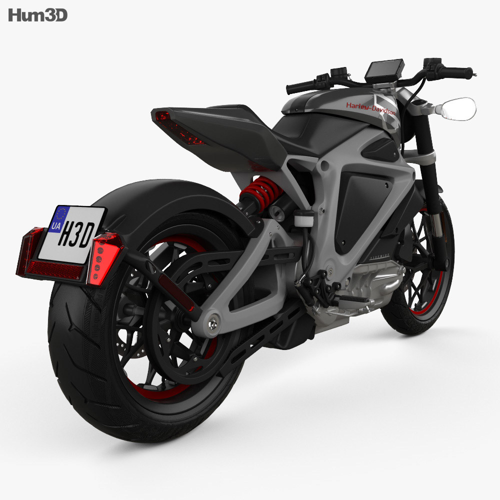 Harley-Davidson LiveWire with HQ dashboard 2014 3d model back view