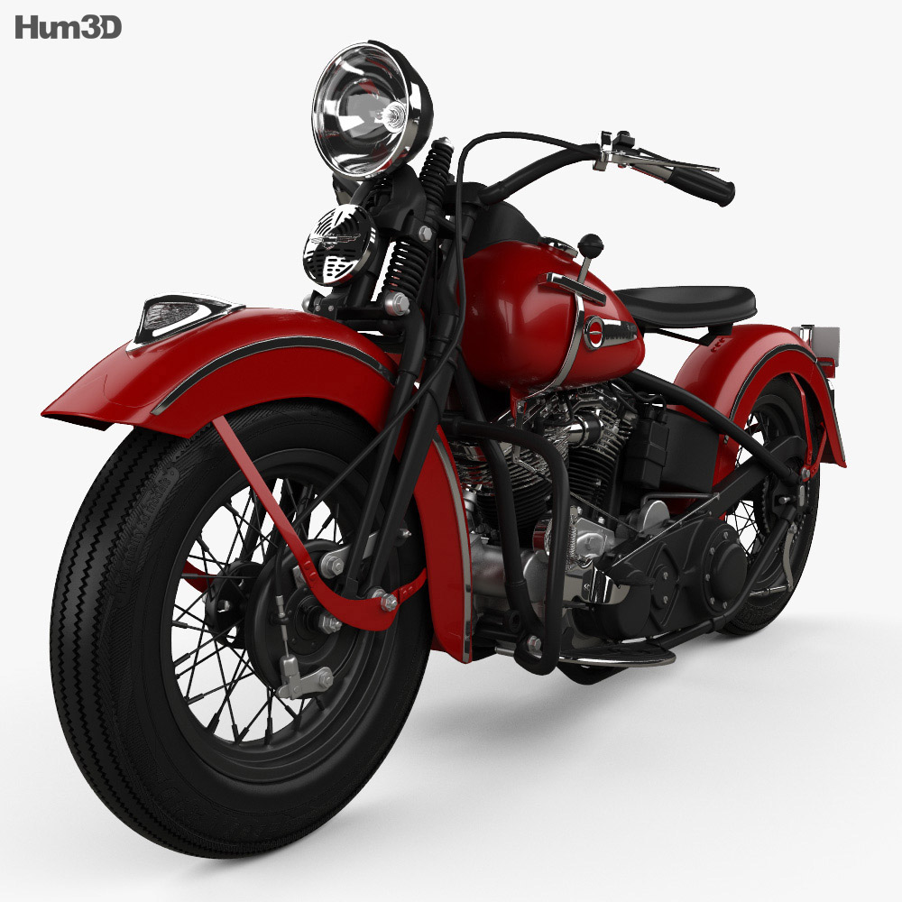 Harley-Davidson Panhead E F with HQ dashboard 1948 Modello 3D