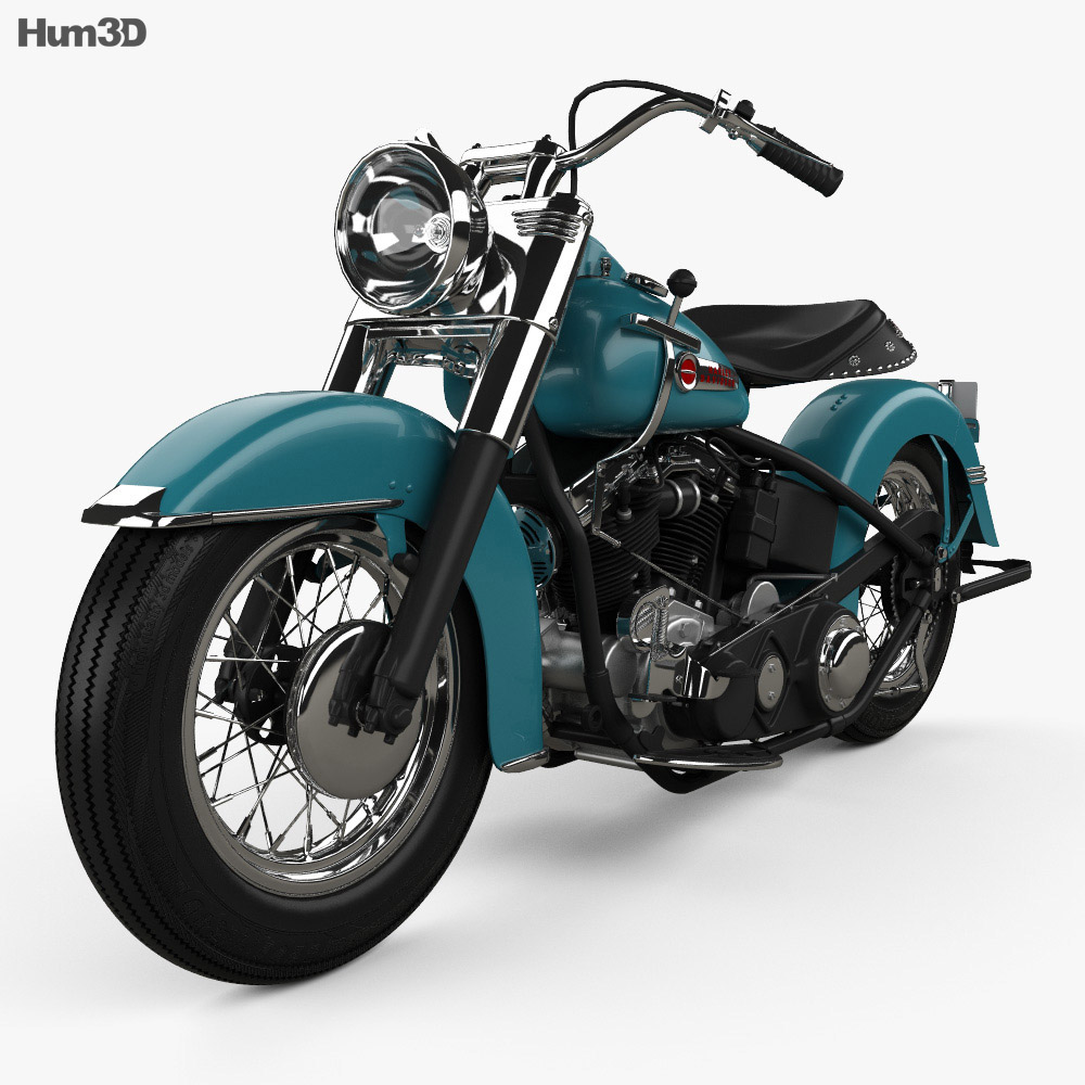 Harley-Davidson Panhead Hydra-Glide E F 1949 3D 모델 
