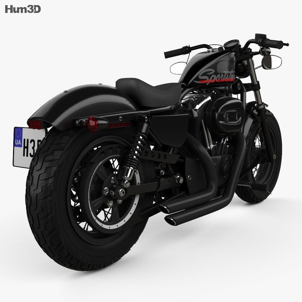 Harley-Davidson Sportster 1200 Forty-Eight 2013 3d model back view