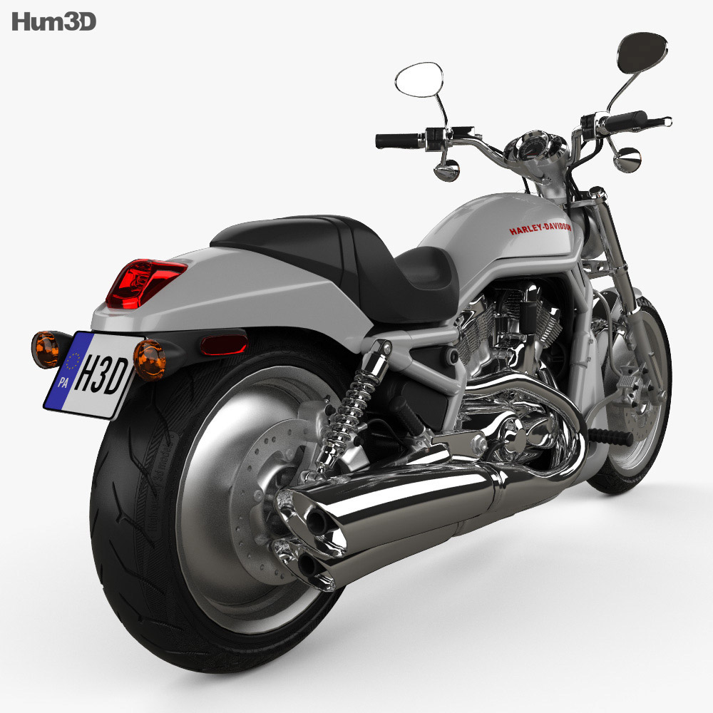 Harley-Davidson VRSCA V-Rod 2002 3Dモデル 後ろ姿