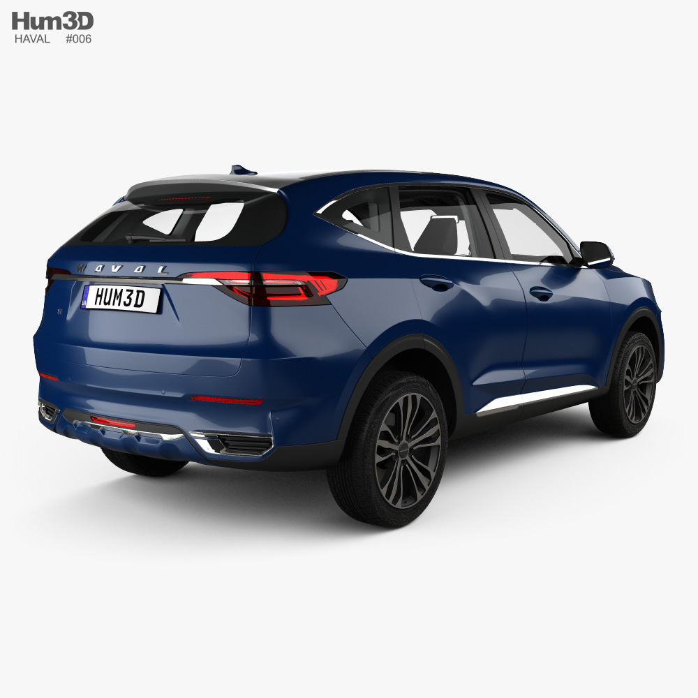 Haval F7 with HQ interior 2021 3d model back view
