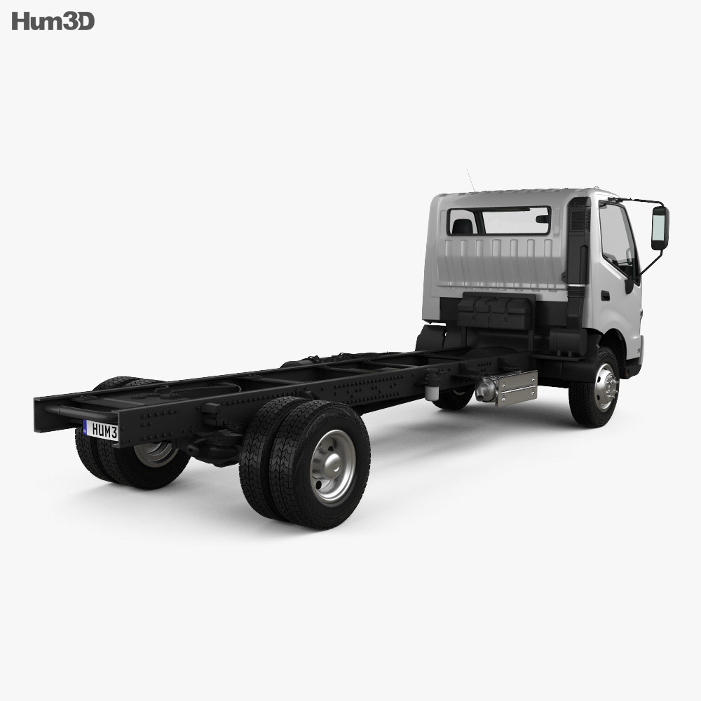 Hino 195 底盘驾驶室卡车 带内饰 2012 3D模型 后视图