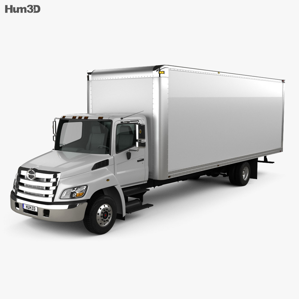 Hino 258 Box Truck 2017 3d model