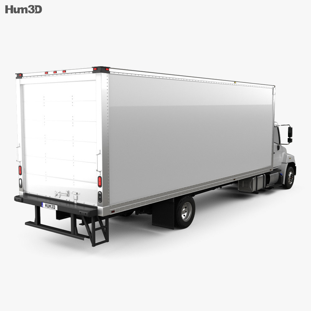 Hino 258 Box Truck 2017 3d model back view