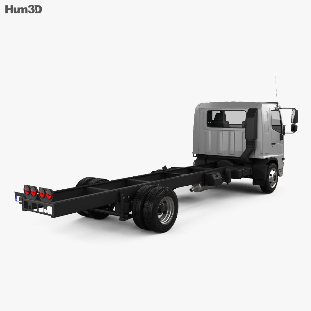 Hino 500 FD (1124) 底盘驾驶室卡车 2016 3D模型 后视图