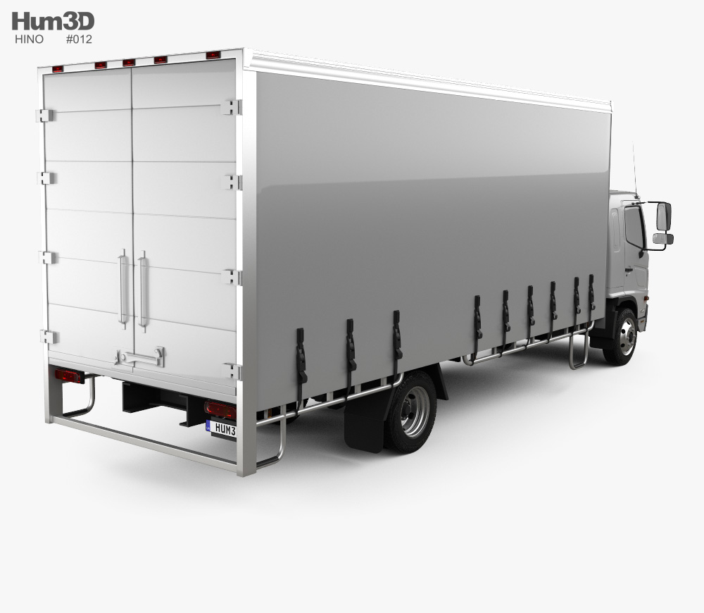 Hino 500 FD (1027) Load Ace Box Truck 2008 3d model back view