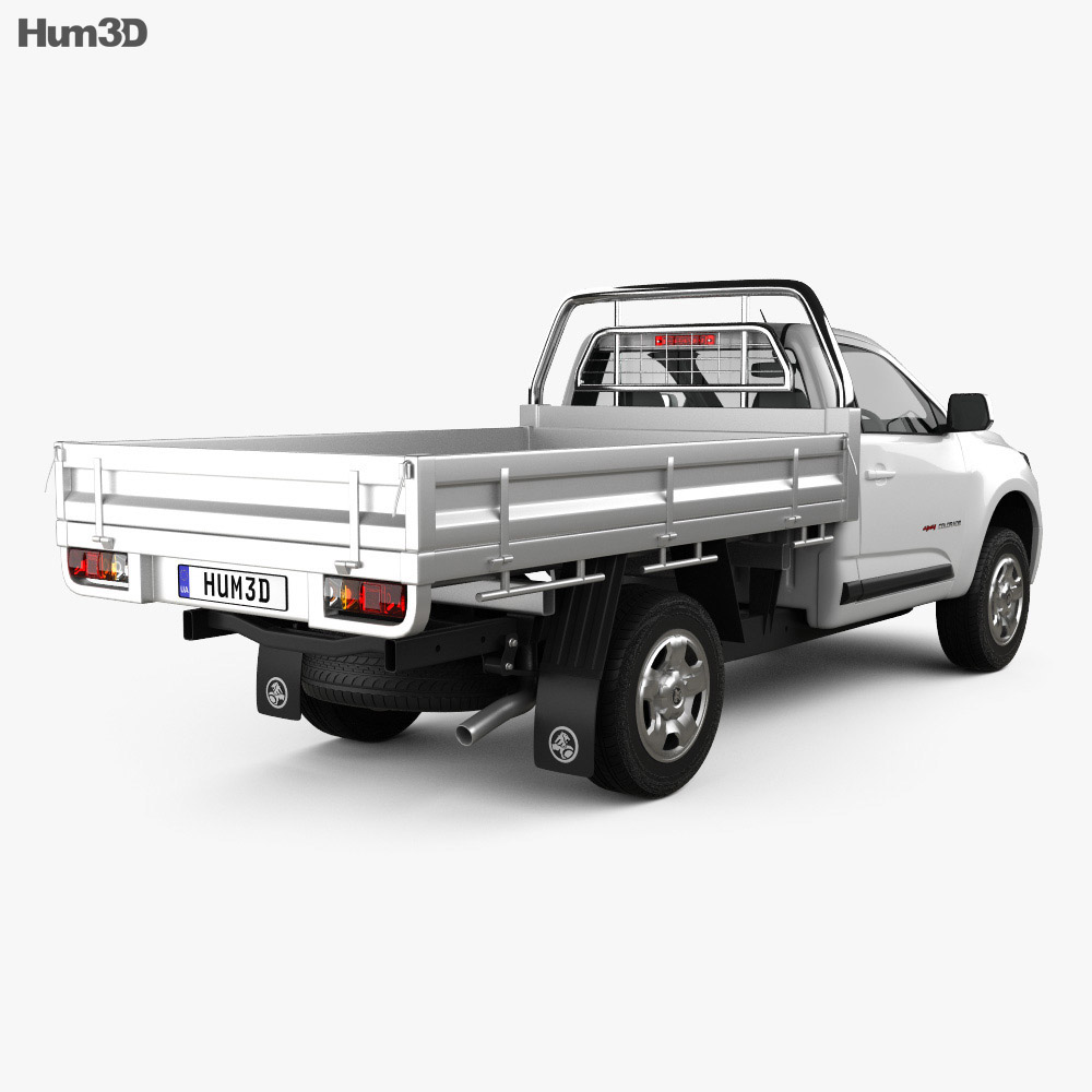 Holden Colorado LS Single Cab Alloy Tray 2019 3d model back view
